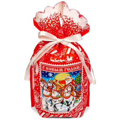 На санях красный