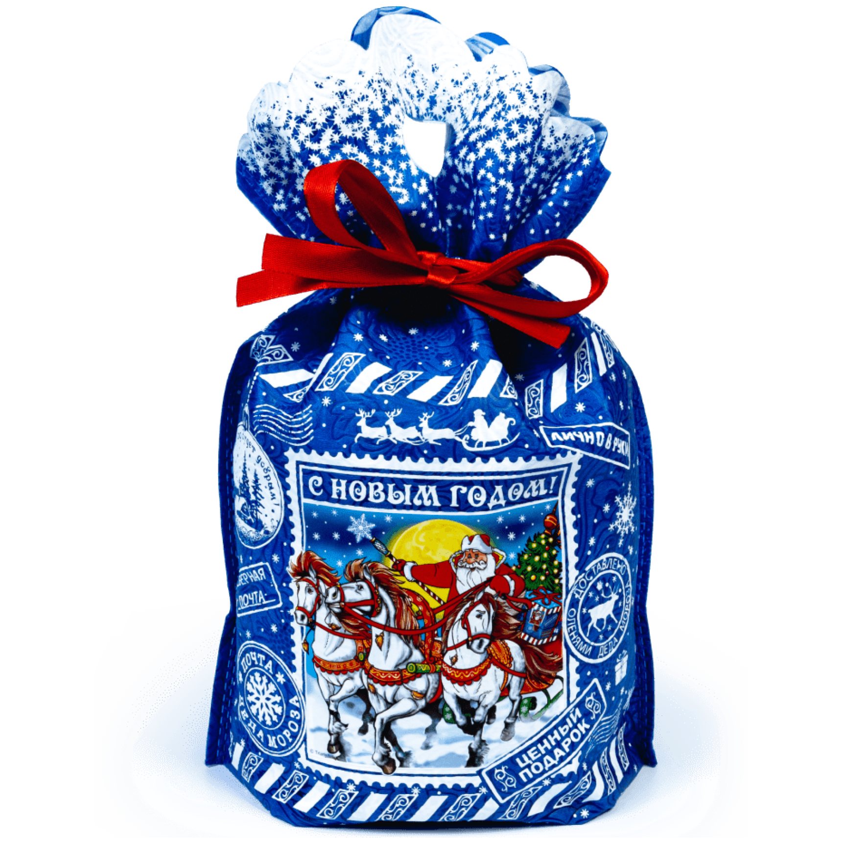 На санях синий большой